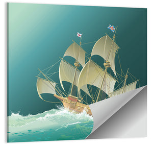 Galleon Mayflower In Sea Wall Art