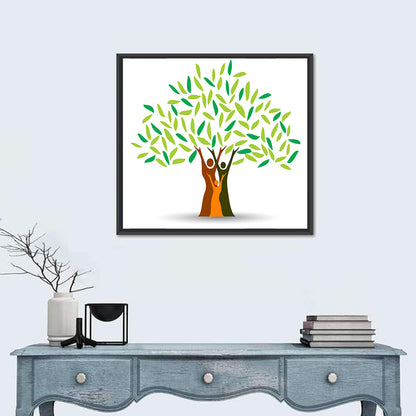 Family Tree Silhouette Illustration Wall Art