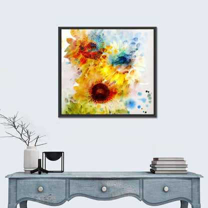 Watercolor Sunflower Trio Wall Art