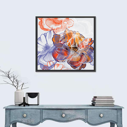 Layered Rose Collage Pattern Wall Art
