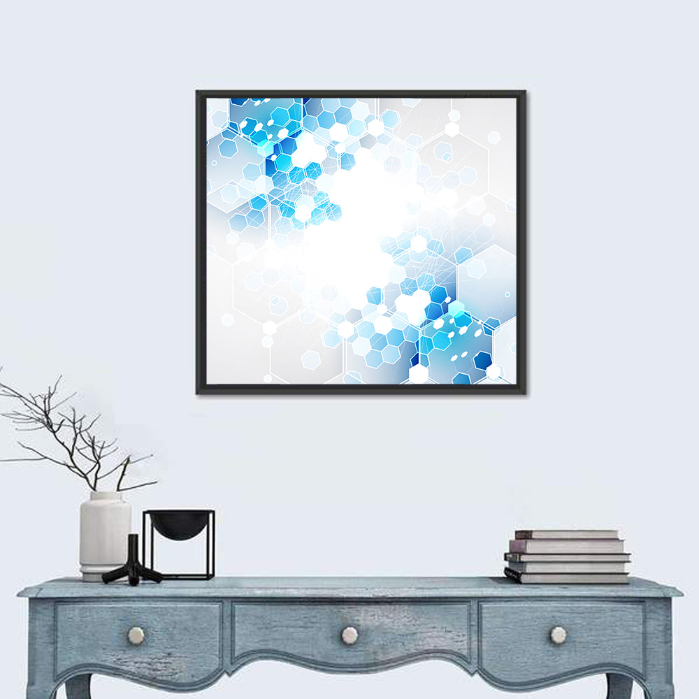 Futuristic Hexagon Network Wall Art