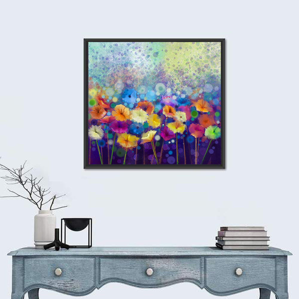 Blue Meadow Watercolor Floral Wall Art