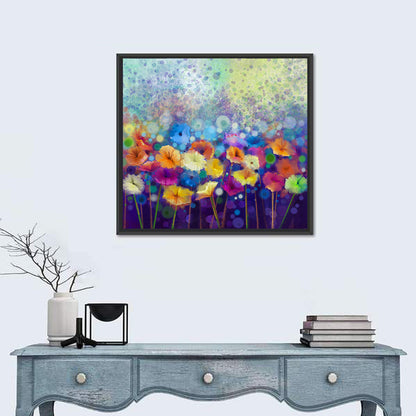 Blue Meadow Watercolor Floral Wall Art