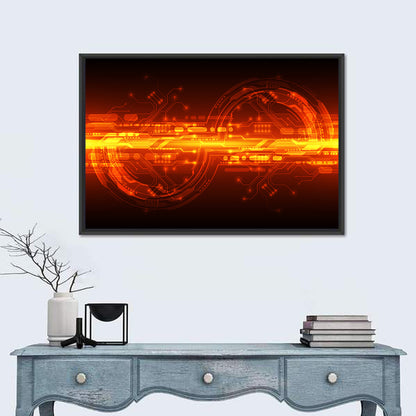 Glowing Circuitry Network Wall Art