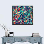 Bohemian Paisley Floral Pattern Wall Art