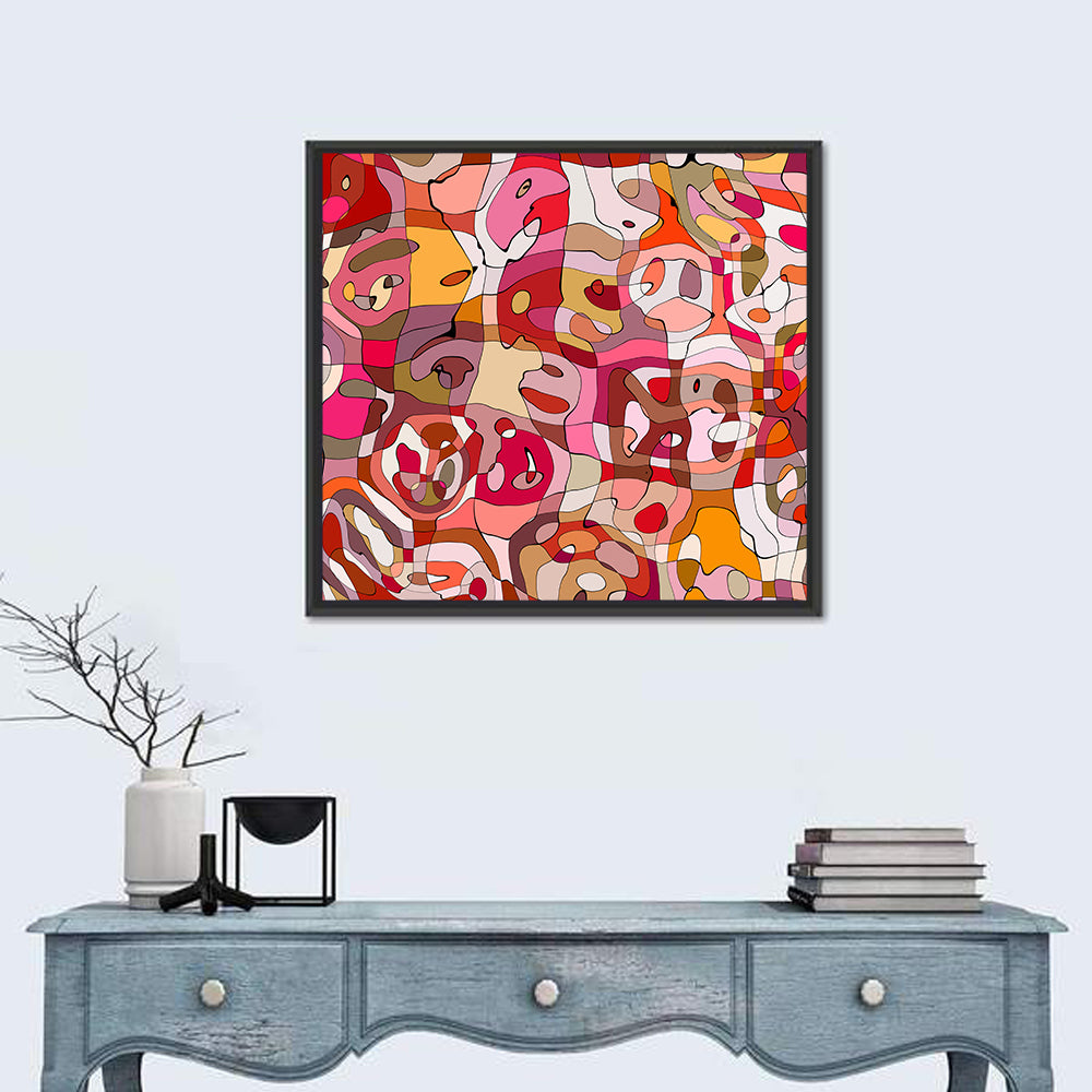 Colorful Crowded Abstract Wall Art