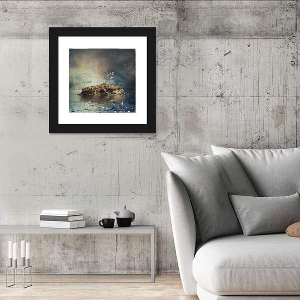 Cherry Blossom Island Reflection Wall Art