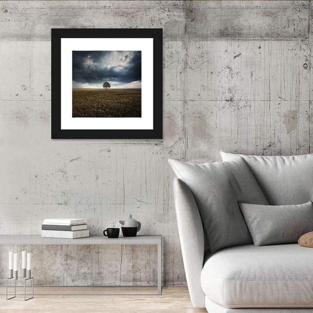 Lone Tree Under Storm Clouds Wall Art