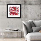 Red Tropical Hibiscus Pattern Wall Art