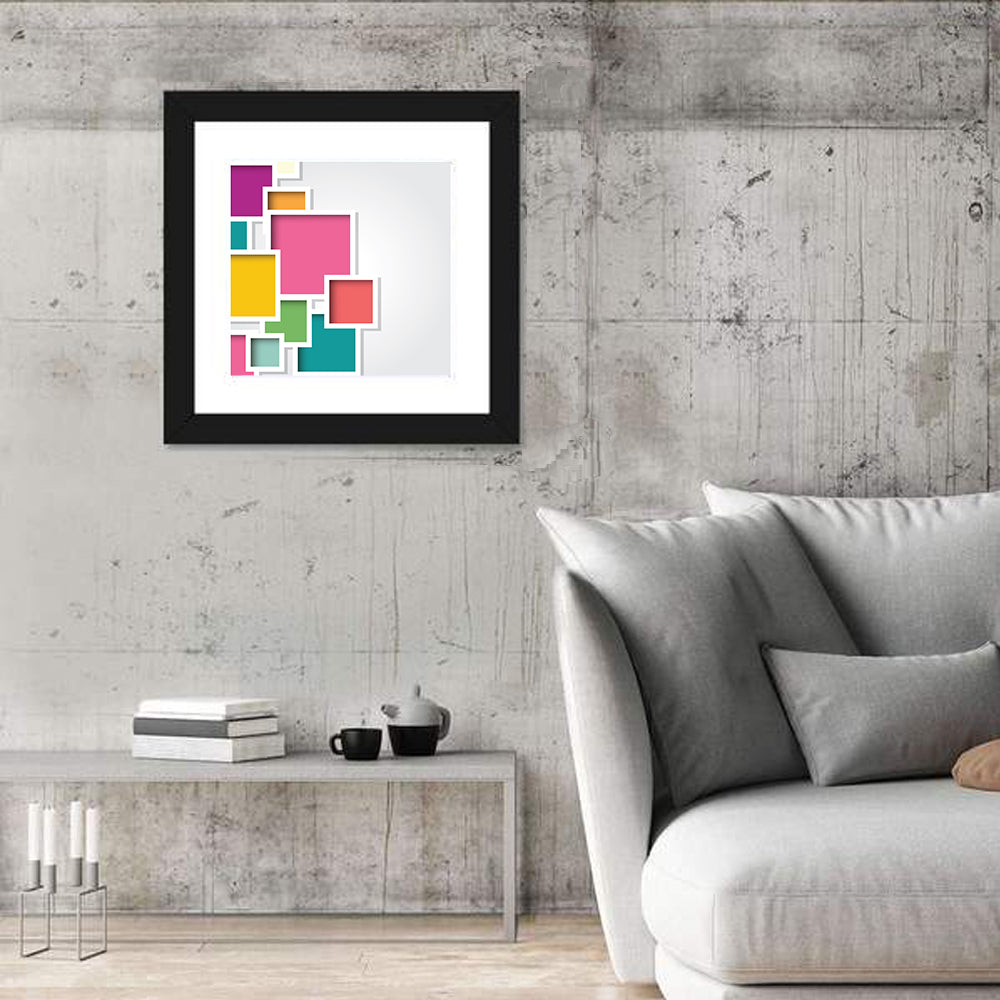 3d Layered Square Composition Wall Art
