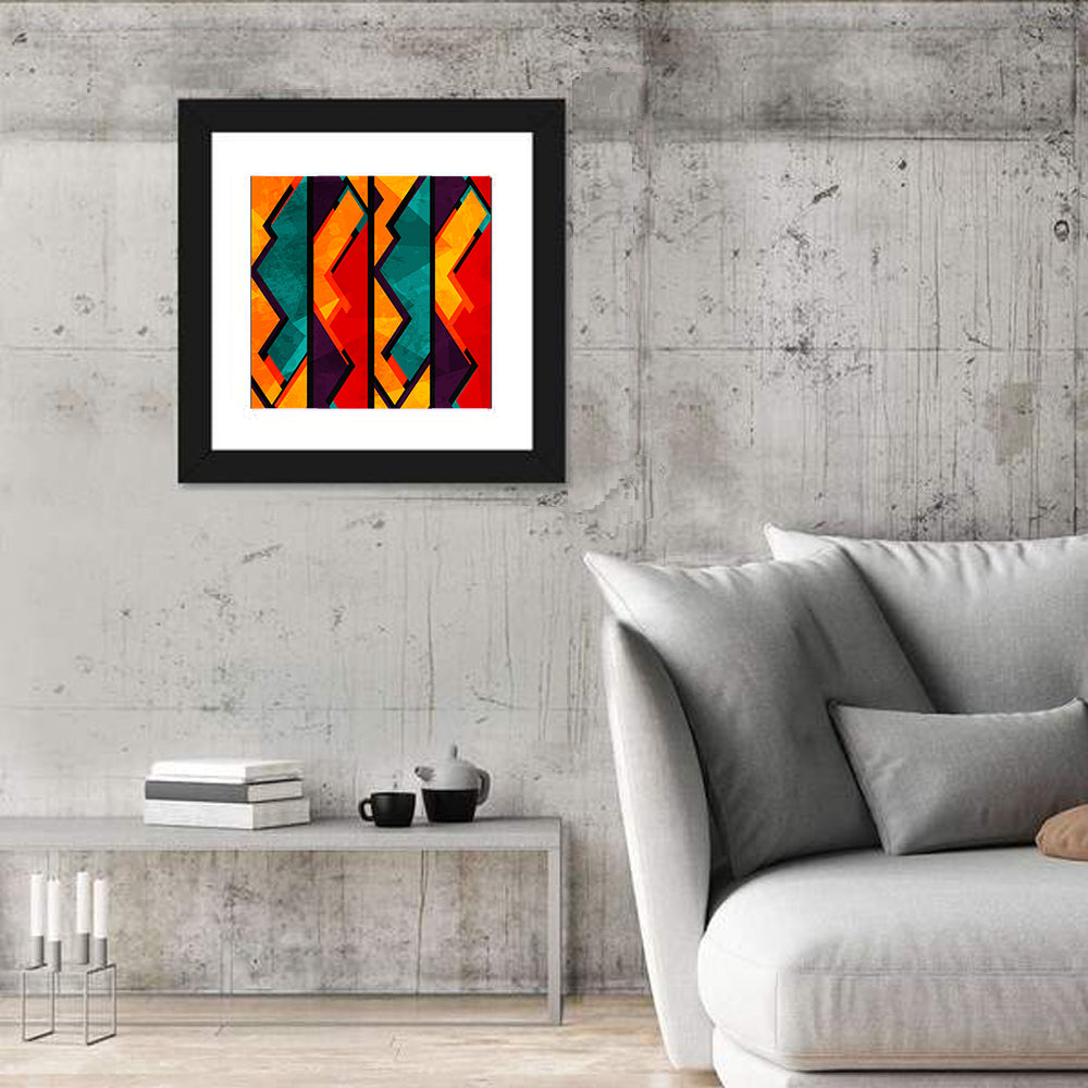 Four Panel African Geometric Pattern Wall Art