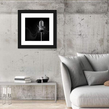 Vintage Studio Microphone Illustration Wall Art