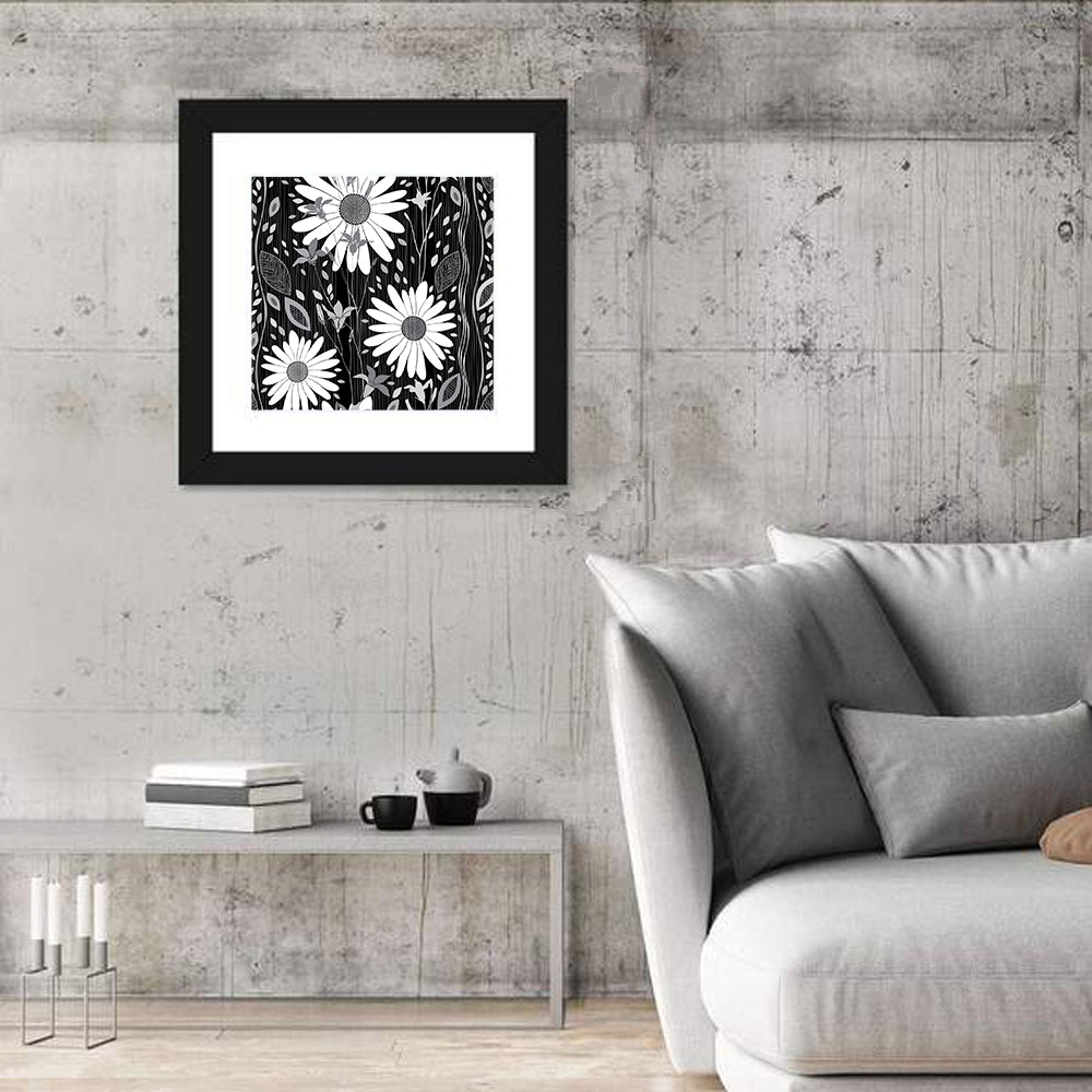 Monochrome Daisy Trio Wall Art