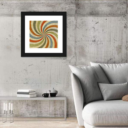 Retro Spiral Sunburst Wall Art