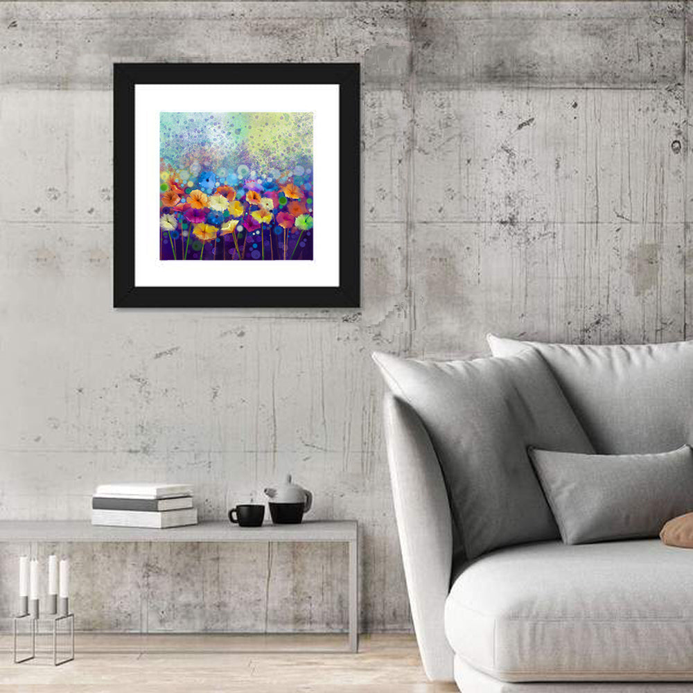 Blue Meadow Watercolor Floral Wall Art