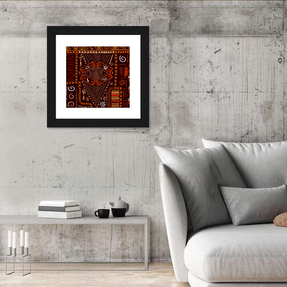 African Tribal Geometric Pattern Wall Art