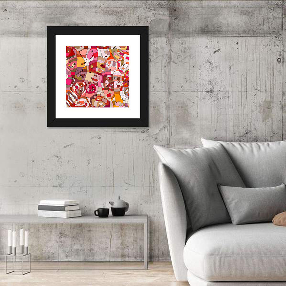 Vibrant Organic Mosaic Abstract Wall Art