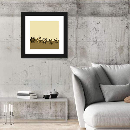 Brown Stylized Flowers Wall Art